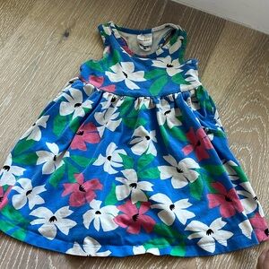 Hanna Andersson Blue Floral Racerback Skater Dress size 2